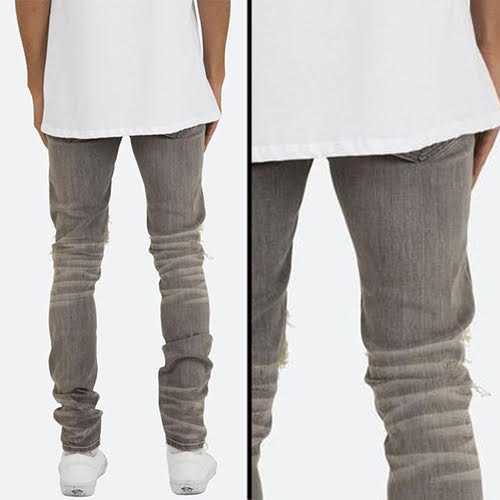 mnml X284 MOTO SKINNY DENIM - GREY/BLUE