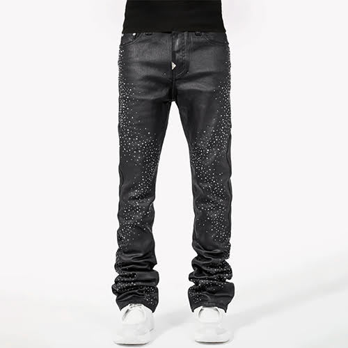 GUAPI ALL BLACK STARRY SKY WAXED DENIM