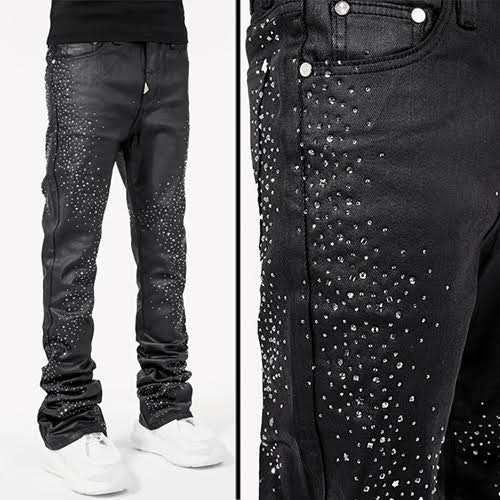 GUAPI ALL BLACK STARRY SKY WAXED DENIM