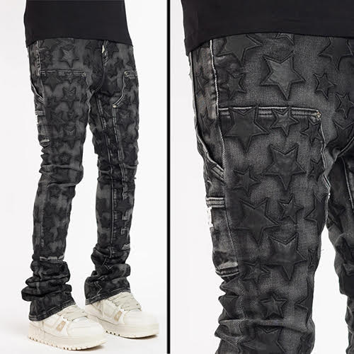 GUAPI OBSIDIAN BLACK STARS DENIM