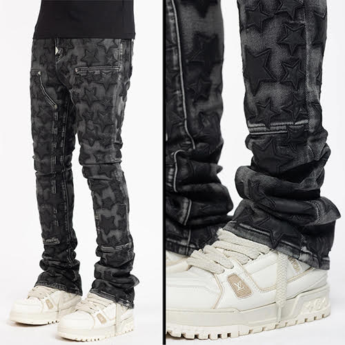 GUAPI OBSIDIAN BLACK STARS DENIM