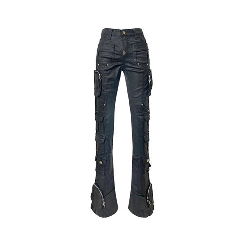 GUAPI ALL BLACK MONOGRAM EMBELLISHED DENIM