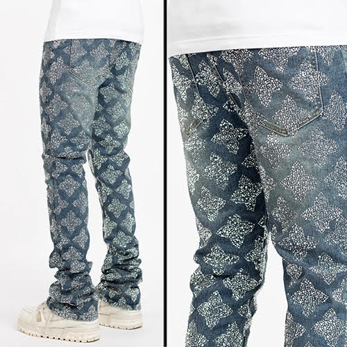 GUAPI VINTAGE BLUE EMBELLISHED DENIM