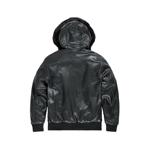 JORDAN CRAIG SEE YOU IN PARADISE INFERNO FULL ZIP BOMBER JACKET BLACK
