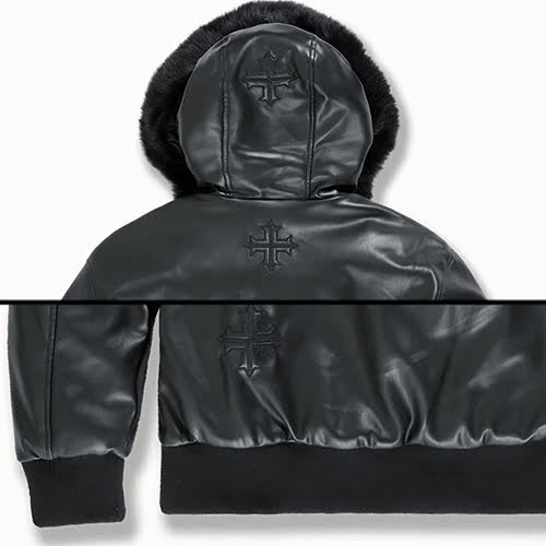 JORDAN CRAIG SEE YOU IN PARADISE INFERNO FULL ZIP BOMBER JACKET BLACK