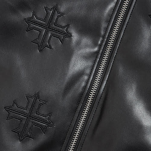 JORDAN CRAIG SEE YOU IN PARADISE INFERNO FULL ZIP BOMBER JACKET BLACK