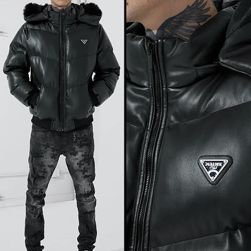 JORDAN CRAIG SEE YOU IN PARADISE VIGILANTE PUFFER JACKET BLACK