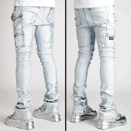 GUAPI STEEL BLUE PRISM STACKED DENIM