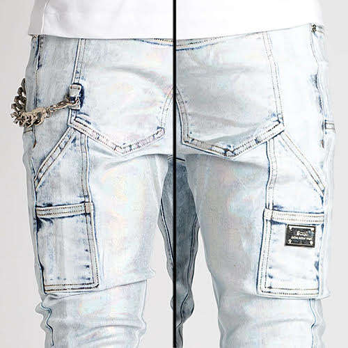 GUAPI STEEL BLUE PRISM STACKED DENIM