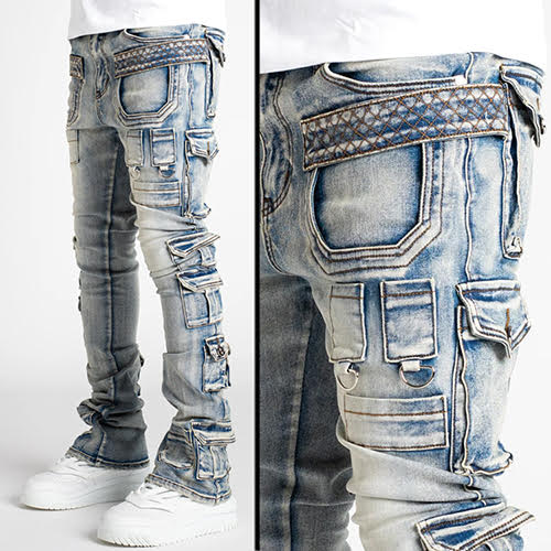 GUAPI POWDER BLUE TACTICAL STACKED DENIM