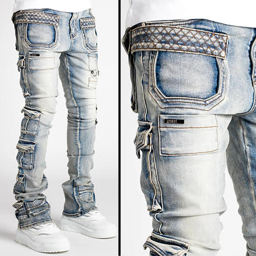 GUAPI POWDER BLUE TACTICAL STACKED DENIM