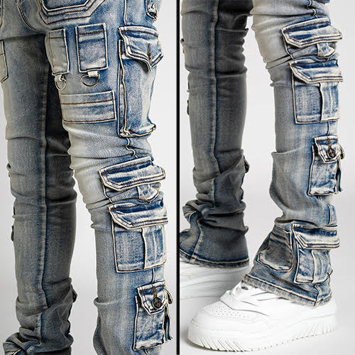 GUAPI POWDER BLUE TACTICAL STACKED DENIM