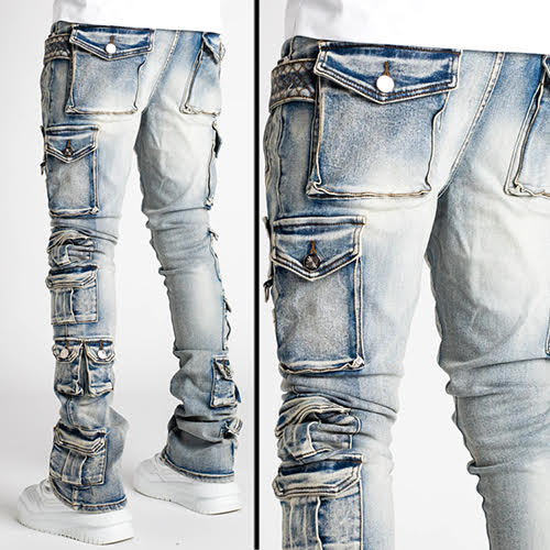 GUAPI POWDER BLUE TACTICAL STACKED DENIM