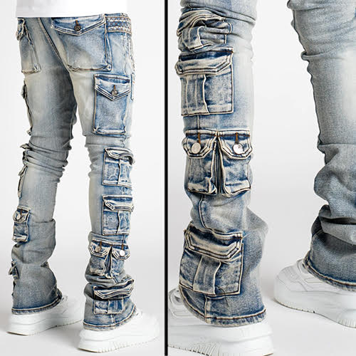 GUAPI POWDER BLUE TACTICAL STACKED DENIM