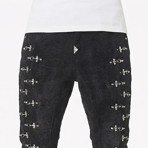 GUAPI BLACK VELVET AVIATION CLASP PANTS