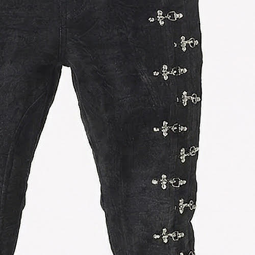 GUAPI BLACK VELVET AVIATION CLASP PANTS