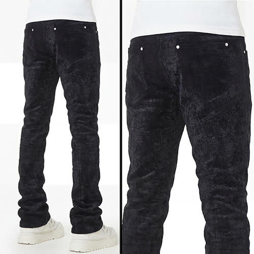GUAPI BLACK VELVET AVIATION CLASP PANTS