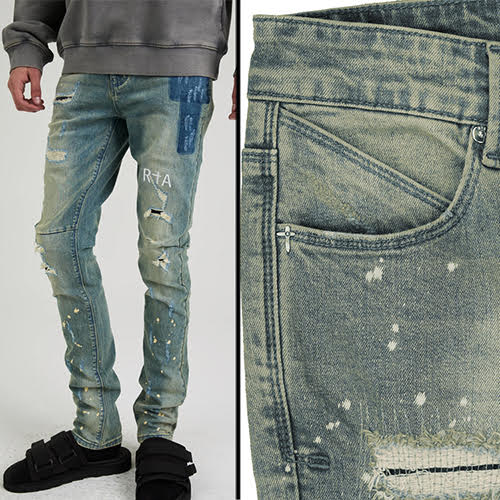RtA BRYANT SKINNY JEAN BLUE KYANITE DISTRESSED
