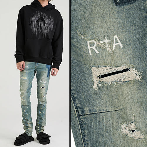 RtA BRYANT SKINNY JEAN BLUE KYANITE DISTRESSED