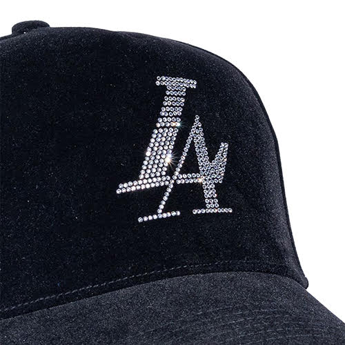 REFERENCE PARADISE LA CRYSTALS SNAPBACK CAP BLACK VELOUR