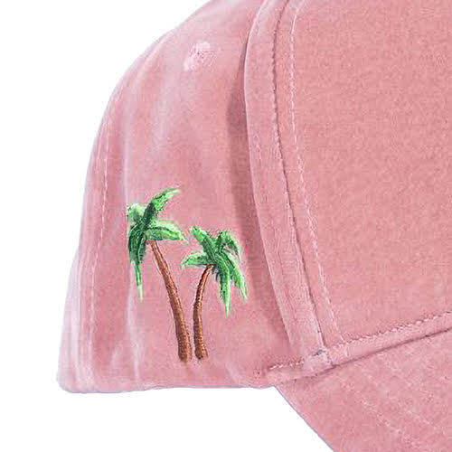 REFERENCE PARADISE LA CRYSTALS SNAPBACK CAP PINK VELOUR