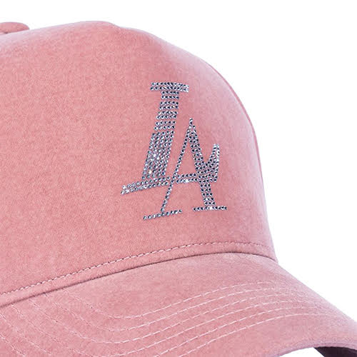 REFERENCE PARADISE LA CRYSTALS SNAPBACK CAP PINK VELOUR