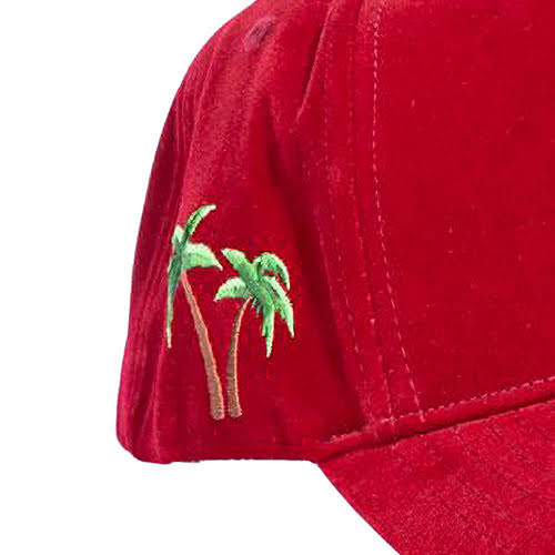 REFERENCE PARADISE LA CRYSTALS SNAPBACK CAP BURGUNDY VELOUR