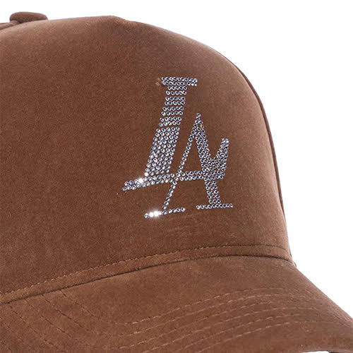 REFERENCE PARADISE LA CRYSTALS SNAPBACK CAP BROWN VELOUR
