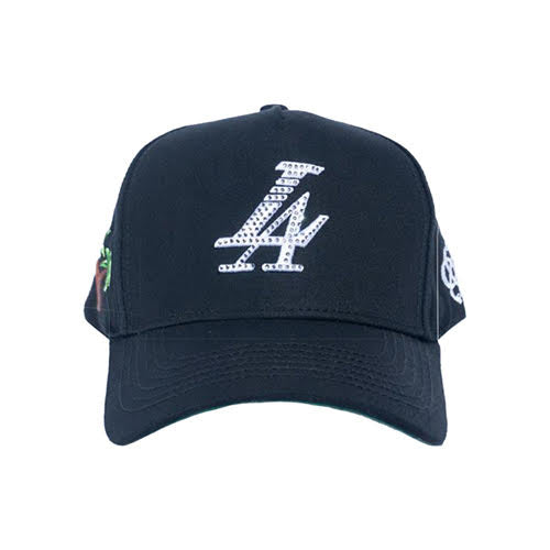 REFERENCE PARADISE LA CRYSTALS SNAPBACK CAP BLACK