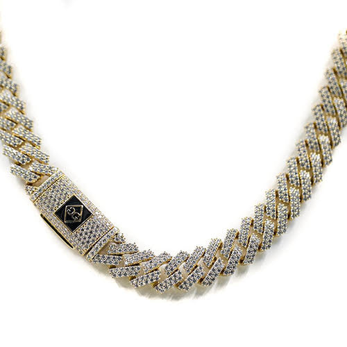 GOLDEN GILT New York Prong Studded Cuban Necklace
