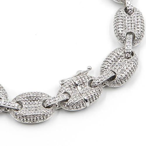 GOLDEN GILT Studded Goochi Link Bracelet - Silver