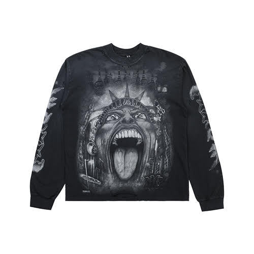 HELLSTAR LIBERTY RECORDS LONGSLEEVE VITAGE BLACK