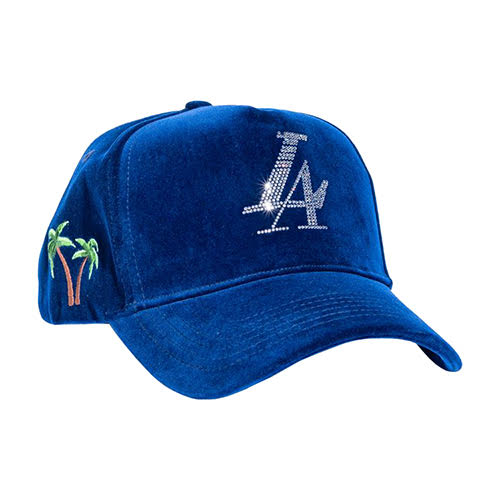 REFERENCE PARADISE LA CRYSTALS SNAPBACK CAP NAVY VELOUR