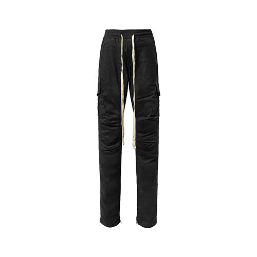 mnml CARGO DRAWCORD PANTS - BLACK