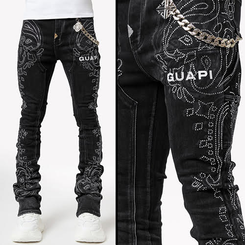 GUAPI VINTAGE BLACK PAISLEY DENIM