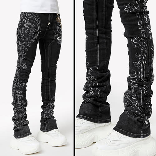 GUAPI VINTAGE BLACK PAISLEY DENIM