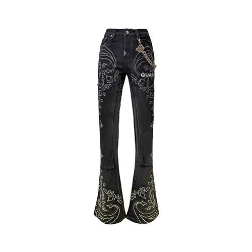 GUAPI VINTAGE BLACK PAISLEY DENIM