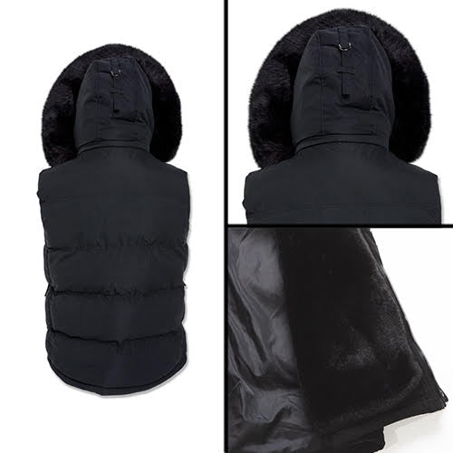 JORDAN CRAIG YUKON FUR LINED PUFFER VEST BLACK
