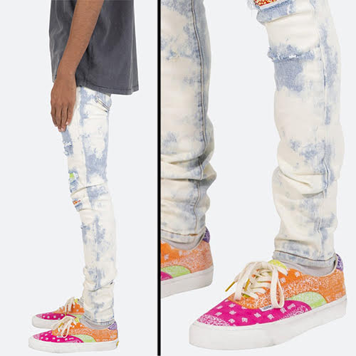 mnml X409 RHINESTONE SKINNY DENIM - BLUE