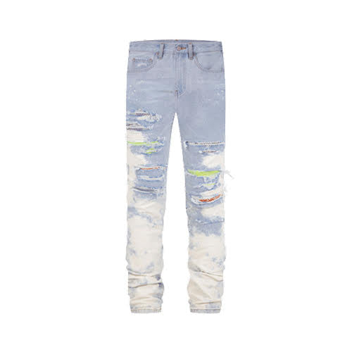mnml X409 RHINESTONE SKINNY DENIM - BLUE