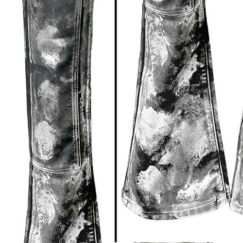 GUAPI SILVER LEATHER CARPENTER PANTS