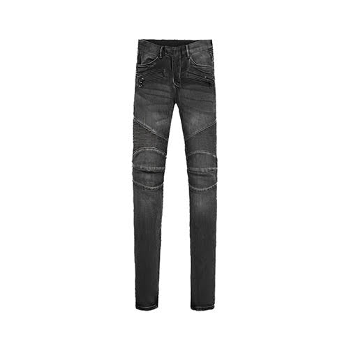 mnml M14 STRETCH SLIM ZIPPER DENIM - BLACK