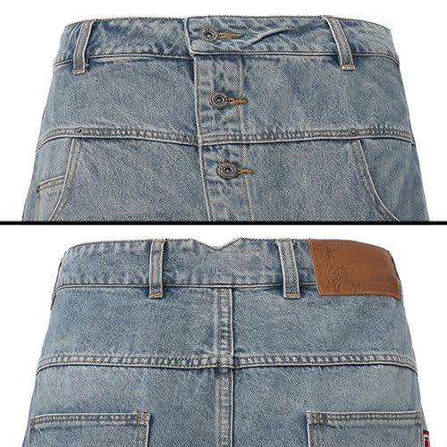 DND4DES LONG BREASTED WASHED DENIM BLUE