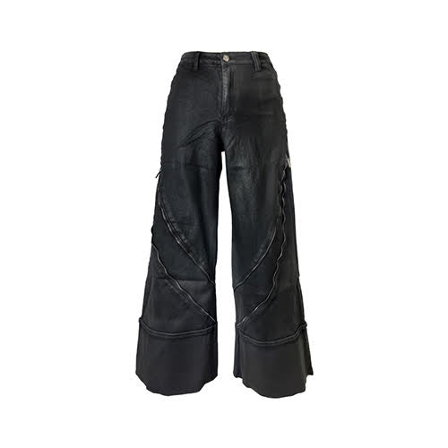 GUAPI OBSIDIAN BLACK WAXED ZIPPER DENIM