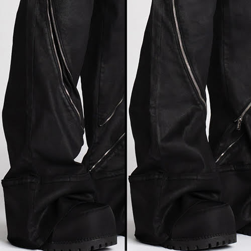 GUAPI OBSIDIAN BLACK WAXED ZIPPER DENIM