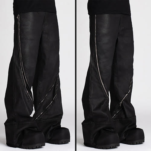 GUAPI OBSIDIAN BLACK WAXED ZIPPER DENIM
