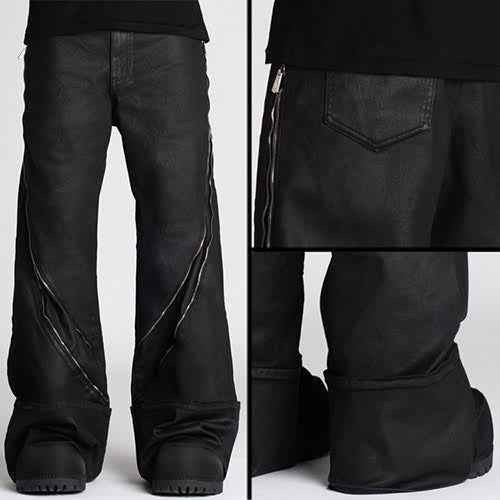 GUAPI OBSIDIAN BLACK WAXED ZIPPER DENIM