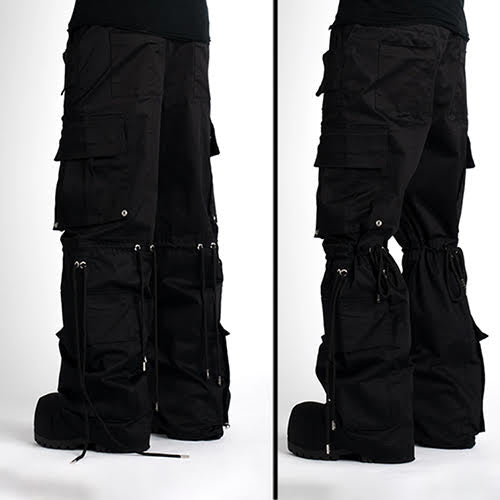 GUAPI OBSIDIAN BLACK EXTRA BAGGY CARGOS V2