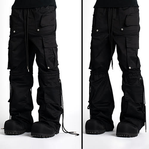 GUAPI OBSIDIAN BLACK EXTRA BAGGY CARGOS V2