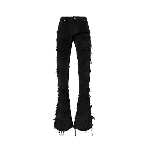 GUAPI OBSIDIAN BLACK BLOOD DIAMOND STACKED DENIM